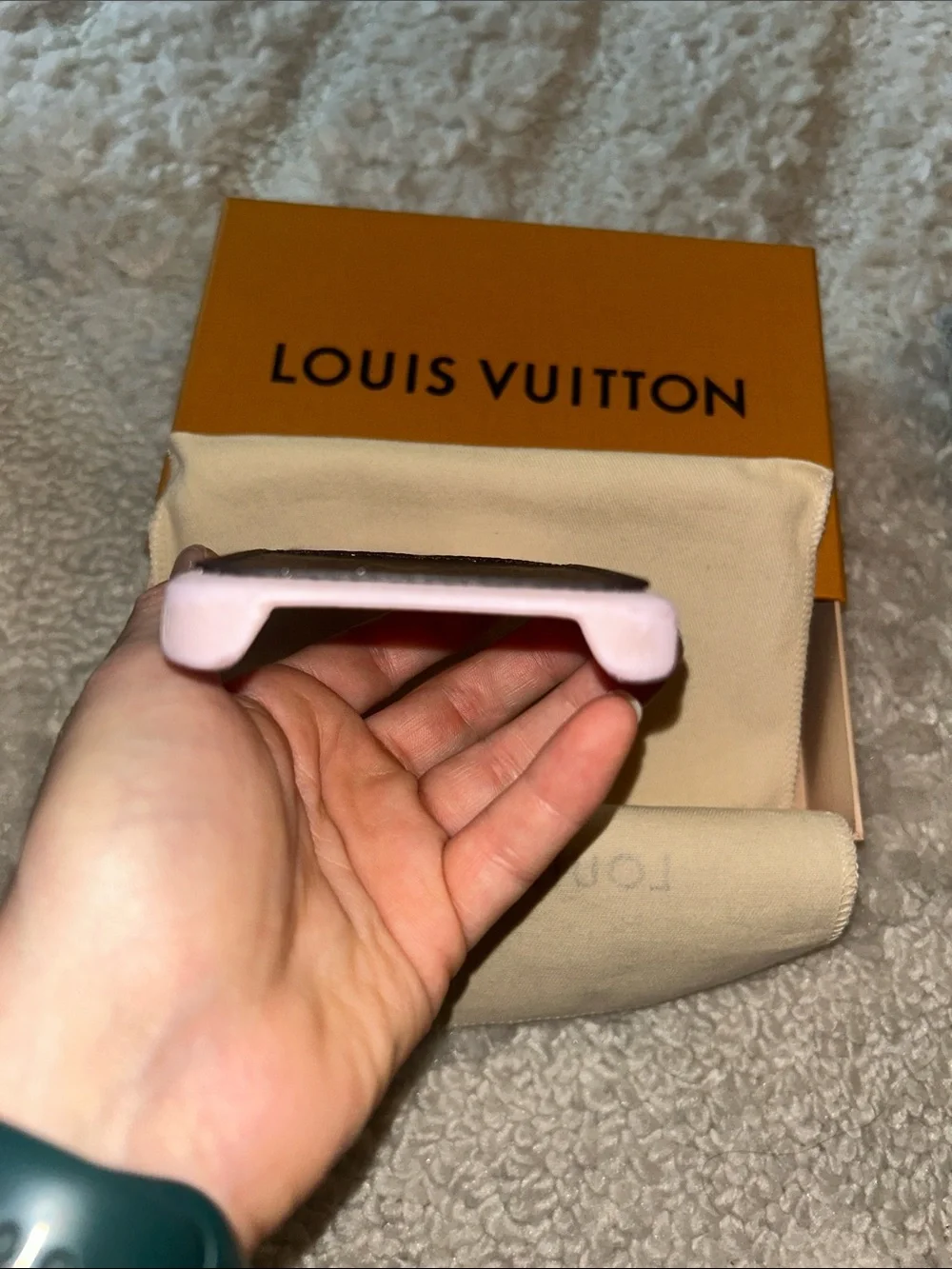 Louis Vuitton Pink and Brown Monogram Leather iPhone Case 13 pro